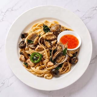 Steamed Clams with Seafood Sauce